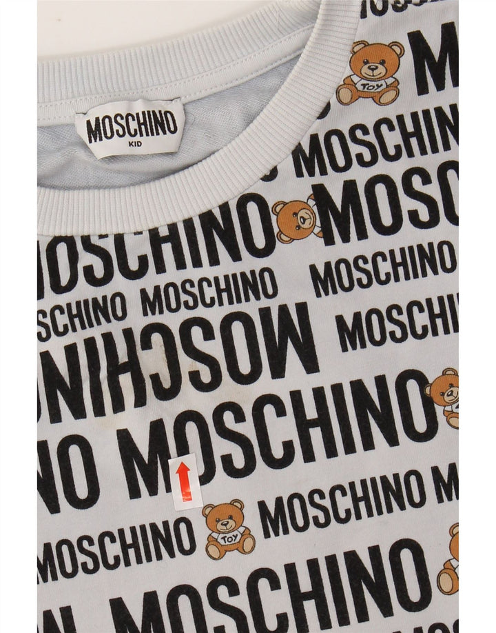 MOSCHINO Camiseta estampada para niña Top 7-8 años Gris Algodón