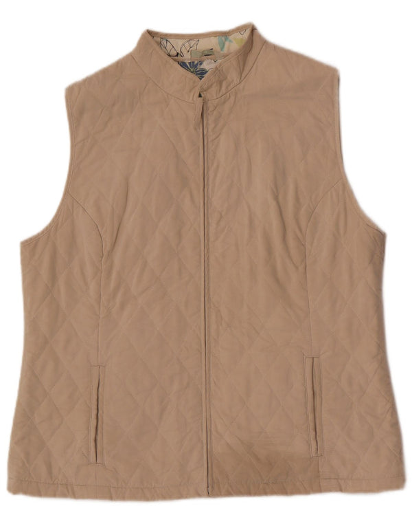 Marks & Spencer Womens Quilted Gilet UK 16 Large Beige