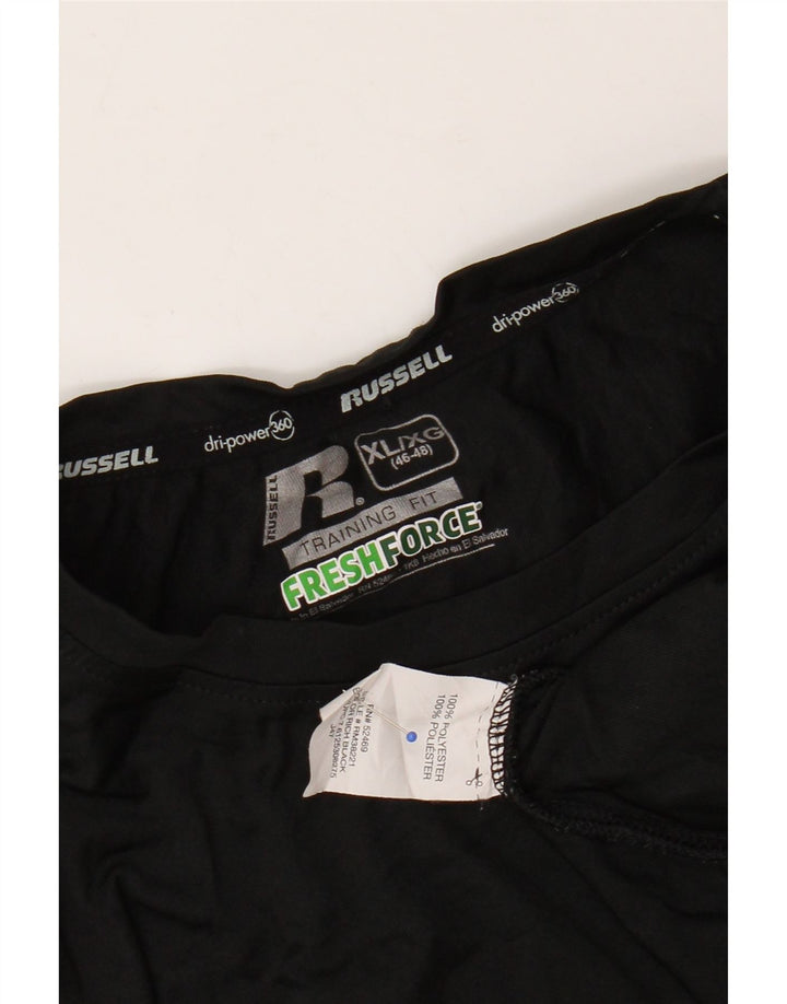 RUSSELL ATHLETIC Camiseta Dri-Power para hombre Top XL Poliéster negro