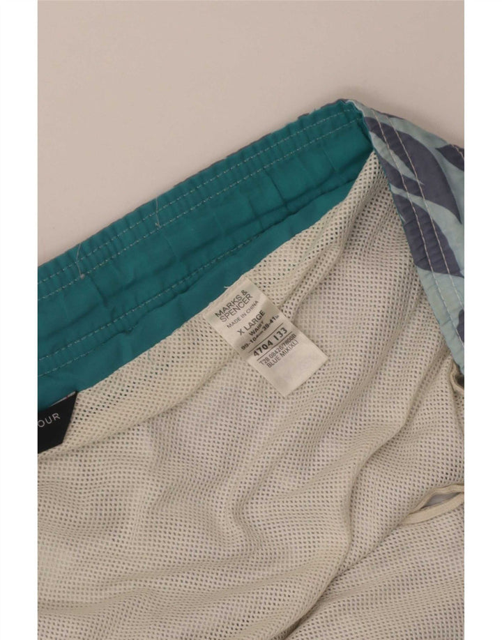 Marks & Spencer Bañador para Hombre XL Azul Floral Poliéster