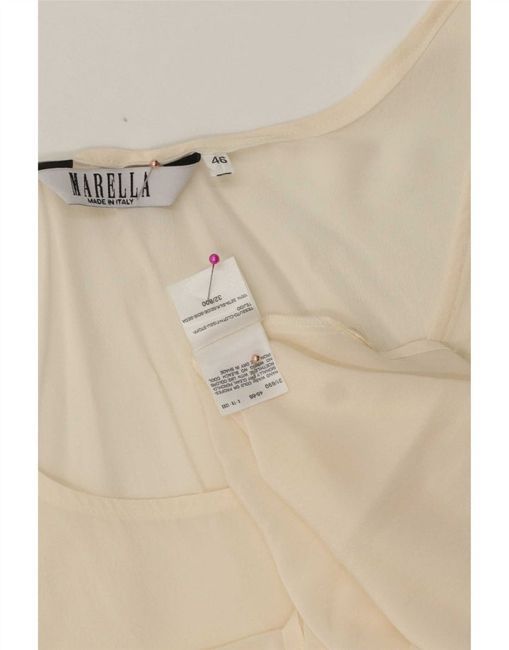 Marella Mujer Chaleco Top IT 46 Grande Seda Blanco Roto