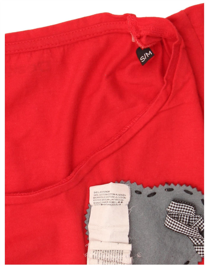 DESIGUAL Camiseta gráfica para mujer Top UK 10 Small Red Cotton
