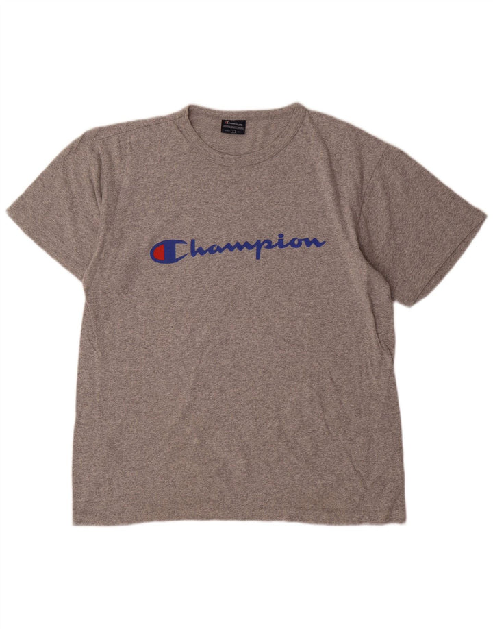 Champion Camiseta gráfica para hombre Top grande gris moteado