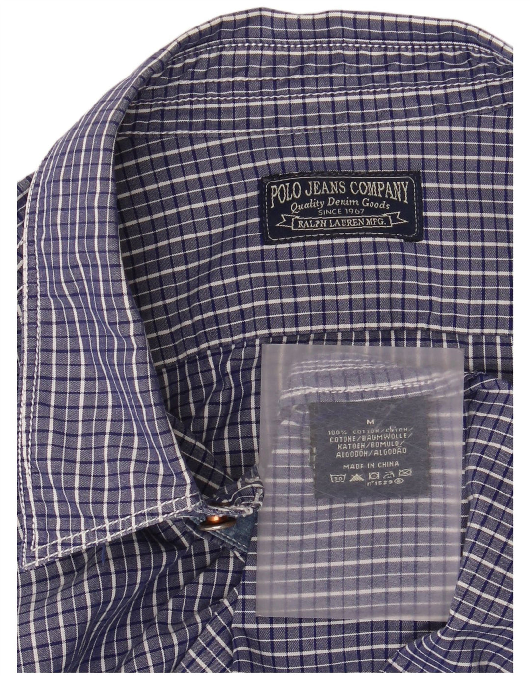 Camisa RALPH LAUREN Hombre Algodón Vichy Azul Medio