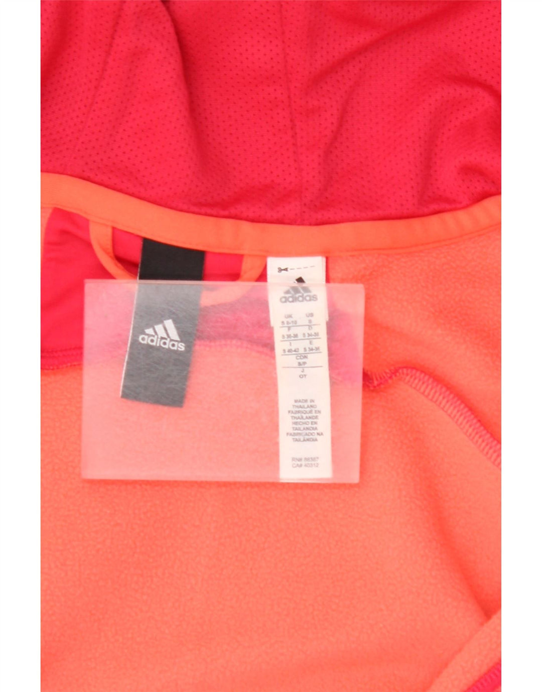 ADIDAS Climawarm Zip Sudadera con capucha para mujer Reino Unido 8/10 Pequeño Rosa Poliéster