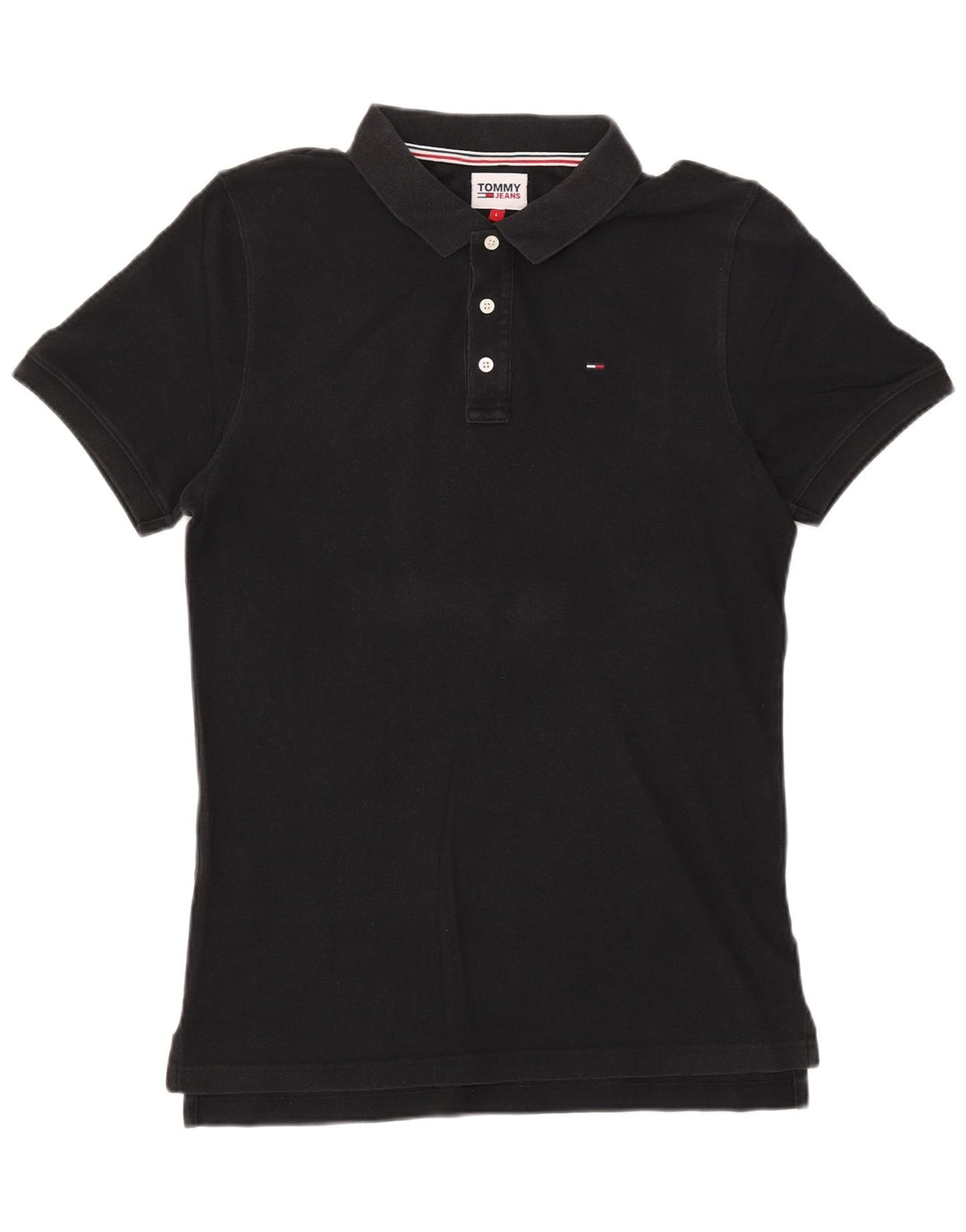 TOMMY HILFIGER Polo para hombre grande de algodón negro