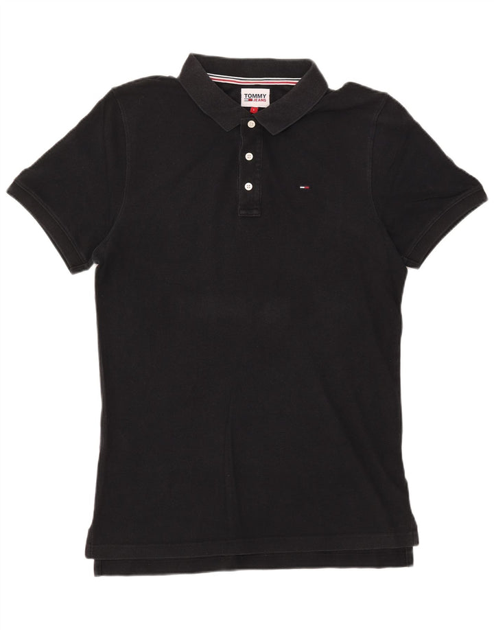 TOMMY HILFIGER Polo para hombre grande de algodón negro
