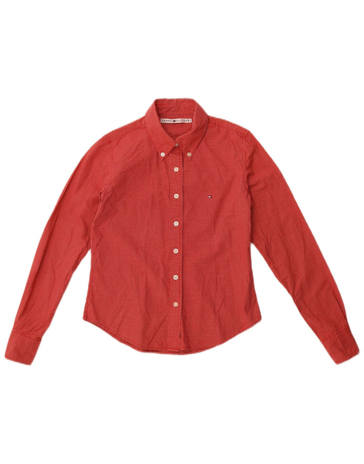 Tommy Hilfiger Camisa para mujer US 6 Medium Red Check Algodón