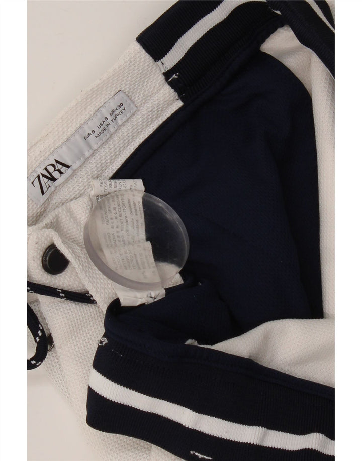 Zara Hombre Bañador Shorts Small Blanco Colorblock Poliéster