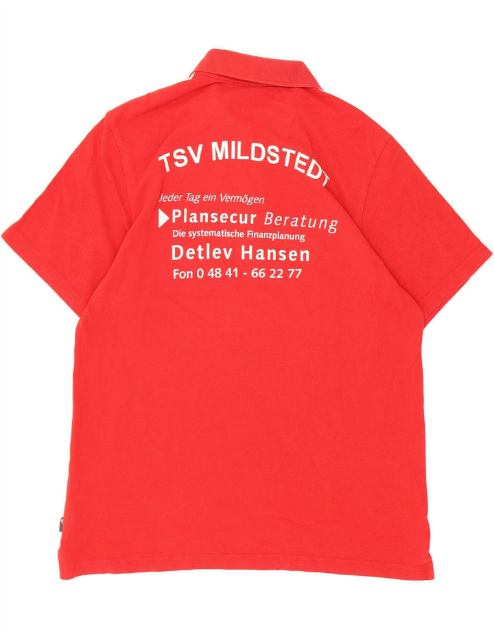 ADIDAS Mens Graphic Polo Shirt Large Red Cotton Vintage Adidas and Second-Hand Adidas from Messina Hembry 