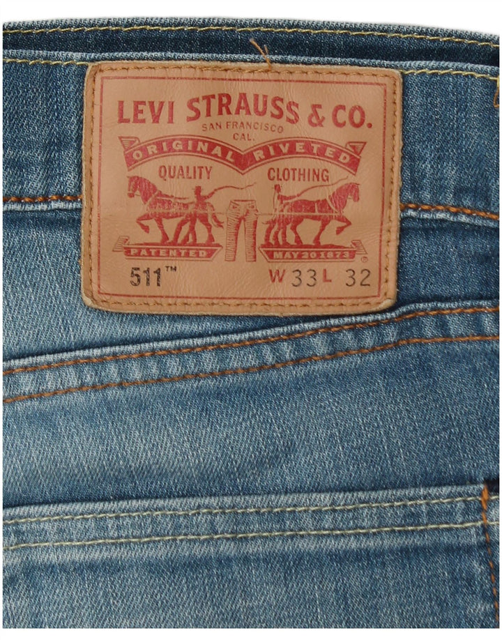 Levi's Hombre 511 Slim Jeans W33 L29 Algodón Azul