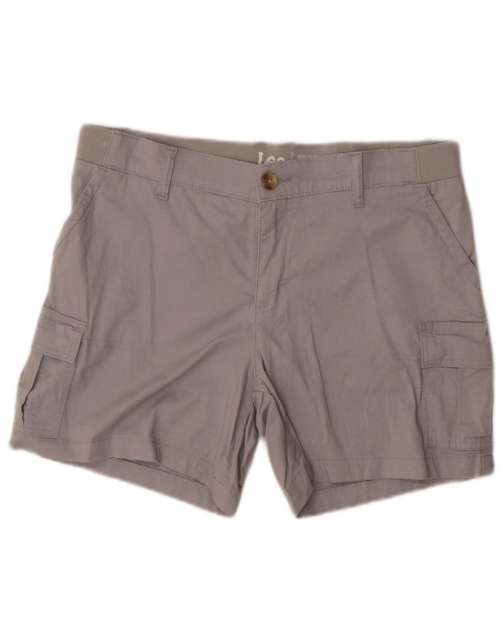 Lee Pantalones cortos cargo de talle medio para mujer, ajuste regular, talla 12, grande, W34, color gris