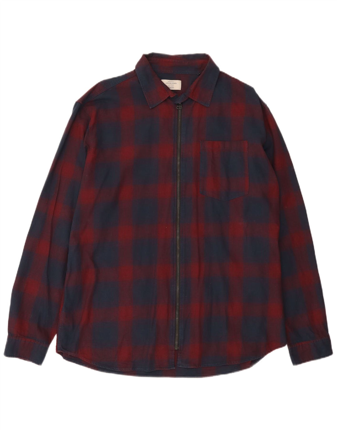 Jack & Jones Camisa De Franela Hombre 2XL Algodón A Cuadros Rojos