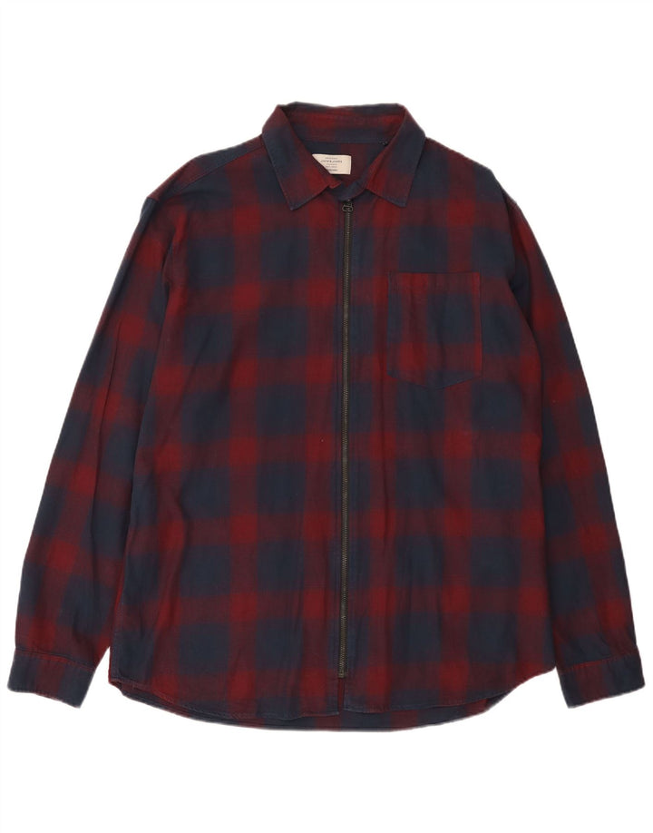 Jack & Jones Camisa De Franela Hombre 2XL Algodón A Cuadros Rojos