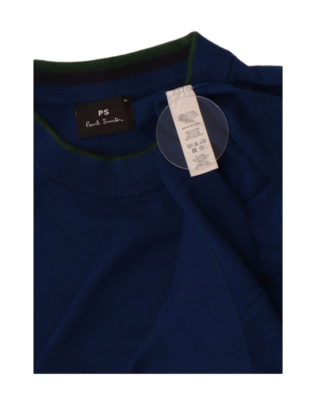 Paul Smith Jersey de cuello redondo para hombre de algodón azul medio