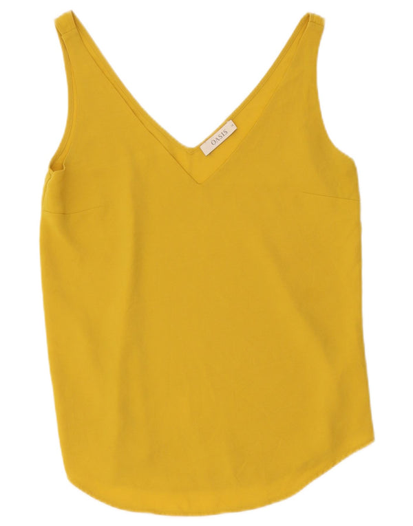 Oasis Mujer Cami Top UK 10 Pequeño Poliéster Amarillo