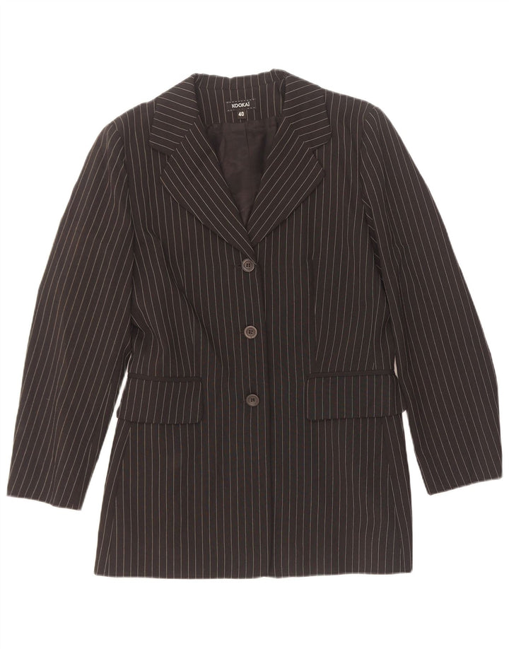 Kookai Chaqueta tipo blazer de 3 botones para mujer EU 40 Poliéster a rayas negras medianas