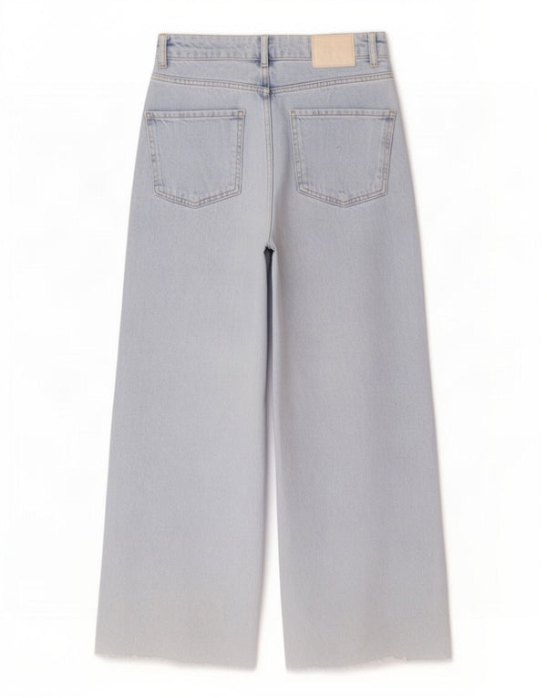 Zara Vaqueros De Pierna Ancha Para Mujer EU 36 XS W26 L26 Azul