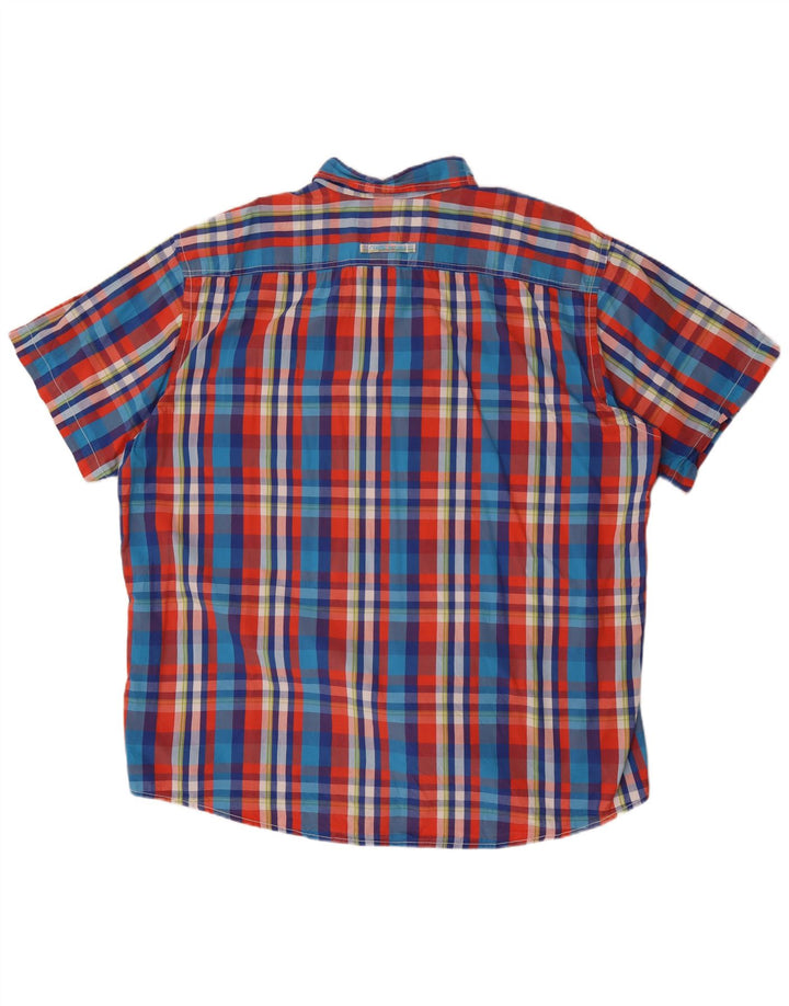 Camisa de manga corta para hombre Camel Active 3XL Algodón a cuadros multicolor