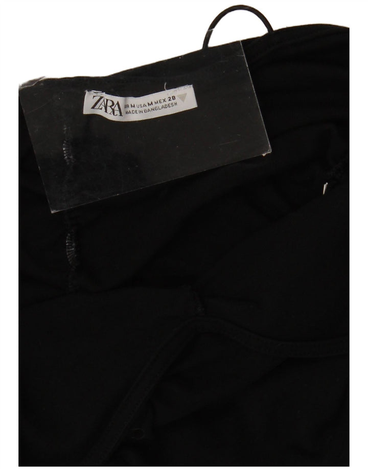 Zara Mujer Mini Vestido Slip UK 42 Mediano Negro