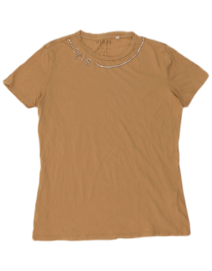 Guess Camiseta Mujer Top UK 12 Medium Beige Algodón
