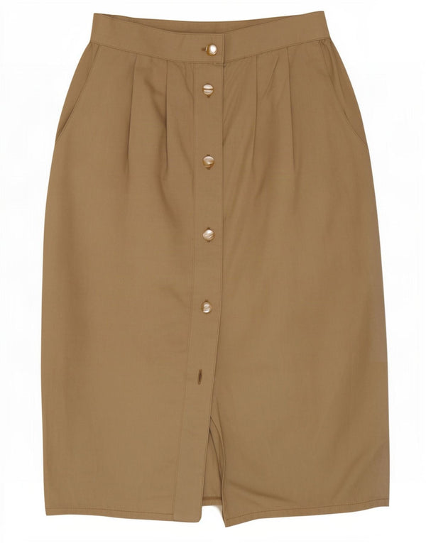 Falda lápiz vintage para mujer IT 42 Mediana W26 Algodón caqui
