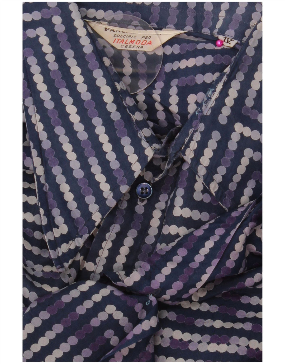 PANCALDI Camisa Manga Corta Hombre XL Azul Geométrico