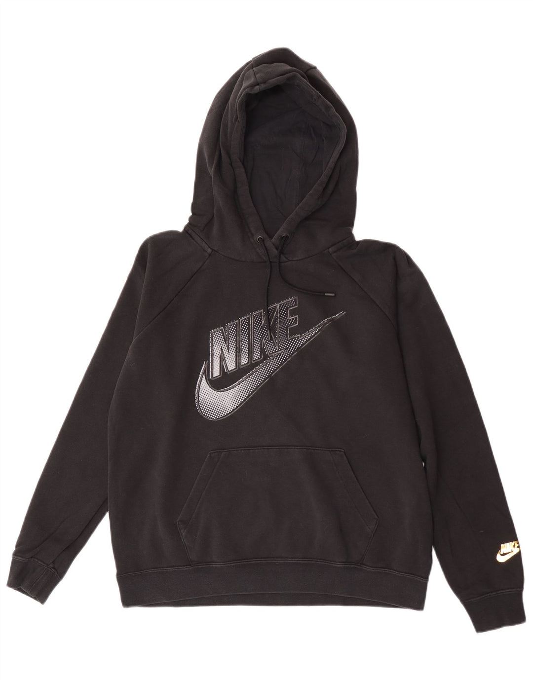 Nike Sudadera con capucha gráfica para hombre, jersey de algodón negro mediano