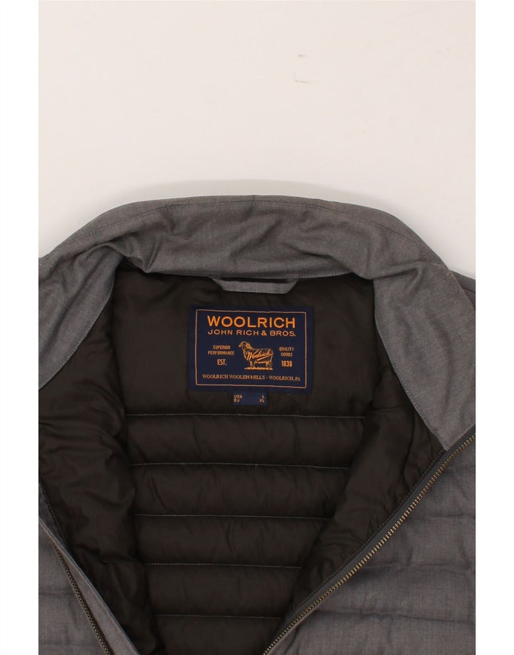 WOOLRICH Mens Padded Jacket UK 40 Large Grey Polyester Vintage Woolrich and Second-Hand Woolrich from Messina Hembry 