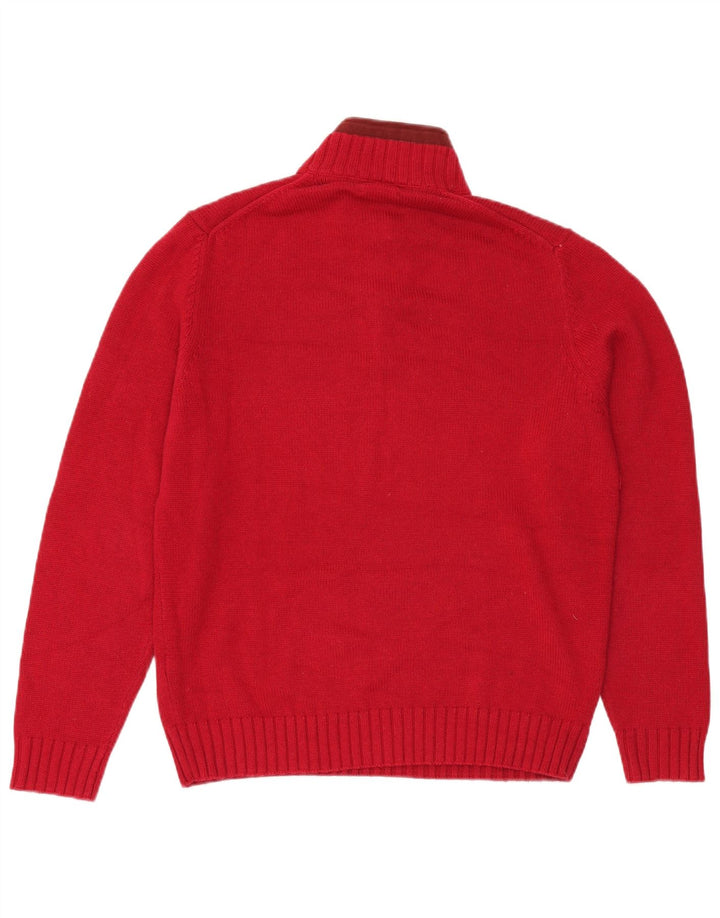 Massimo Dutti Jersey Hombre con Cremallera y Cuello XL Rojo Algodón