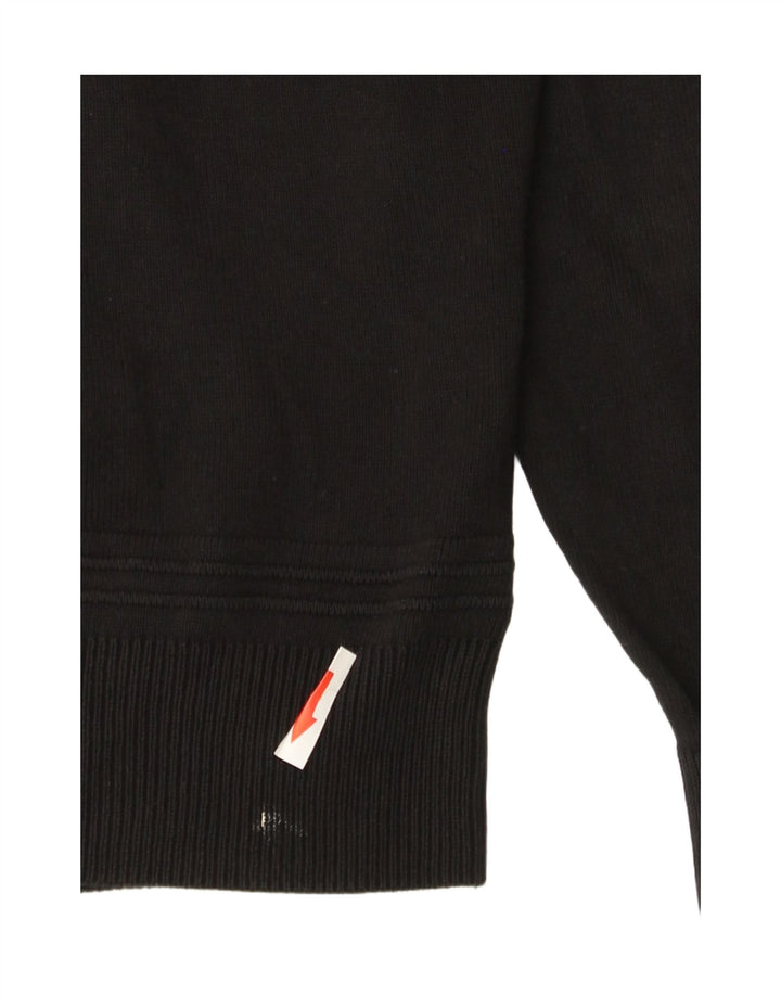Zara Hombre Cárdigan Suéter Grande Algodón Negro