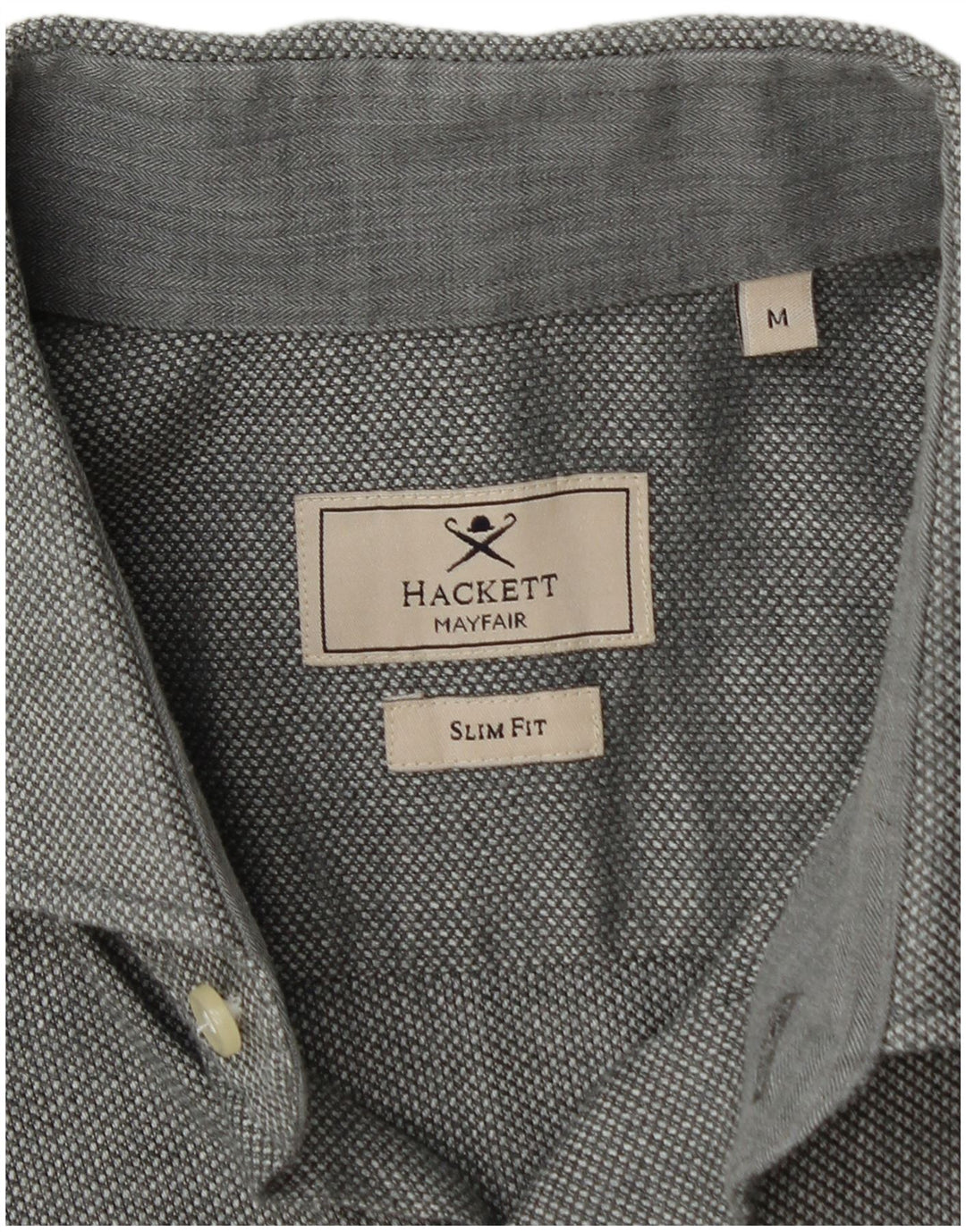 HACKETT Camisa Slim Fit De Algodón Gris Medio Hombre