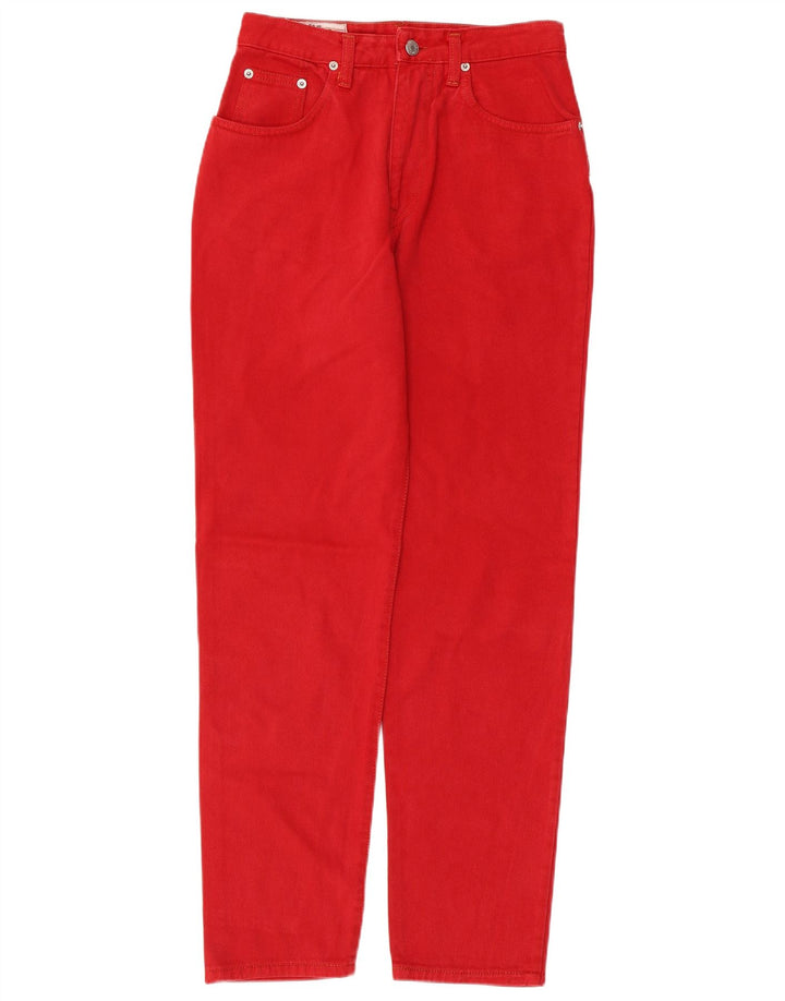 Vaqueros Uniformes De Cintura Alta Para Mujer W30 L29 Algodón Rojo