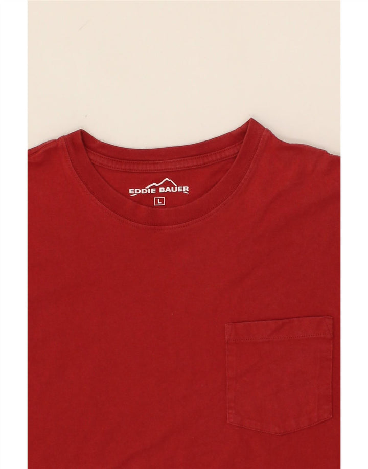 EDDIE BAUER Mens T-Shirt Top Large Red Cotton Vintage Eddie Bauer and Second-Hand Eddie Bauer from Messina Hembry 