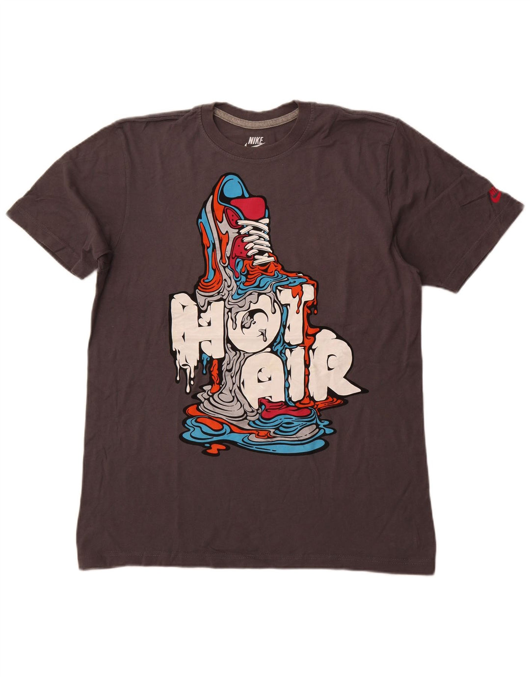 NIKE Camiseta gráfica de ajuste estándar para hombre, talla grande, algodón gris