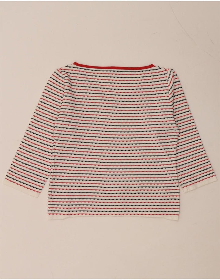 MAX & CO. Top corto para mujer manga 3/4 UK 44 Viscosa a rayas blancas grandes