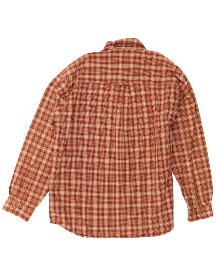 Columbia Camisa de franela para hombre XL Algodón a cuadros naranja