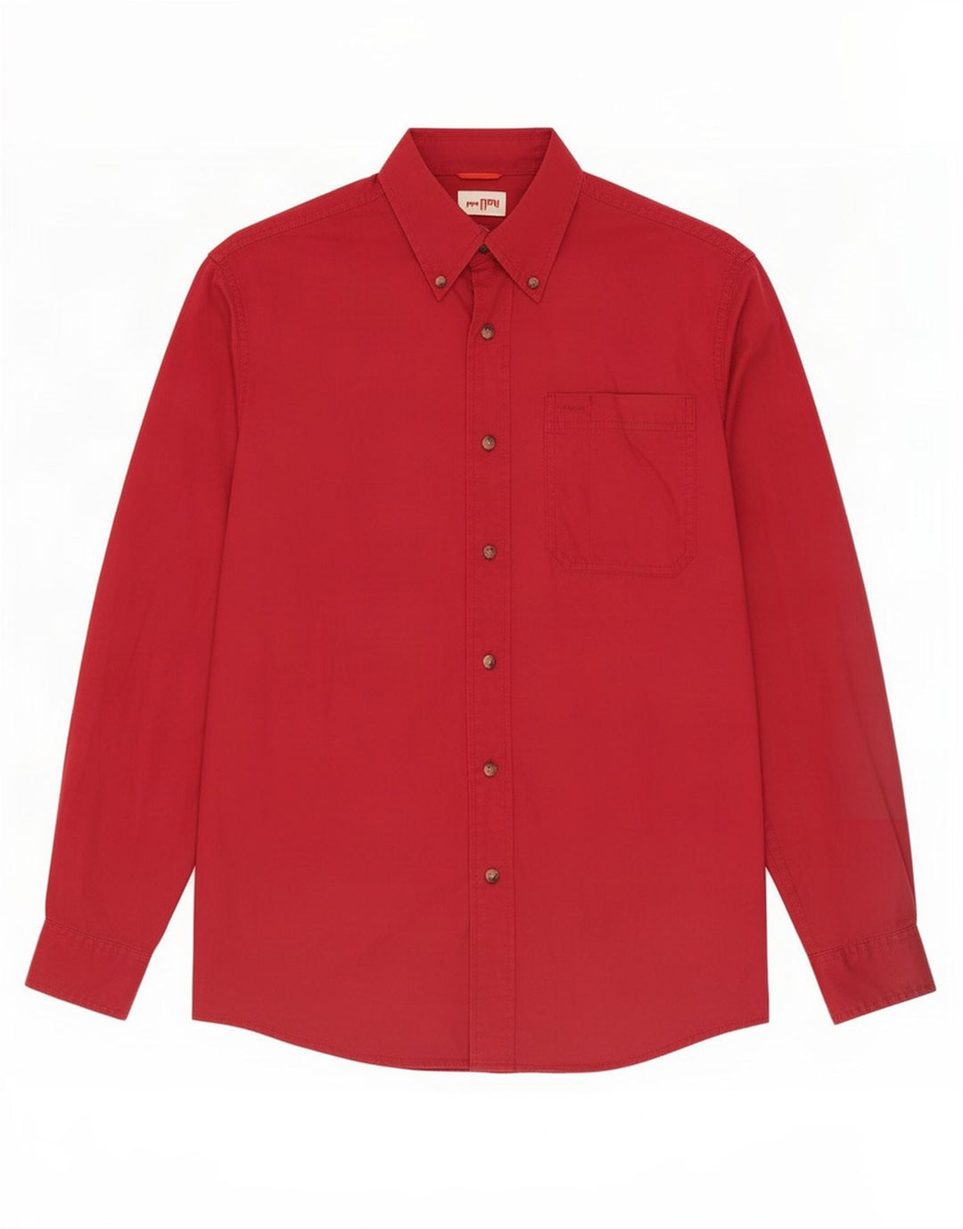 Camisa Wrangler Hombre Small Borgoña Algodón