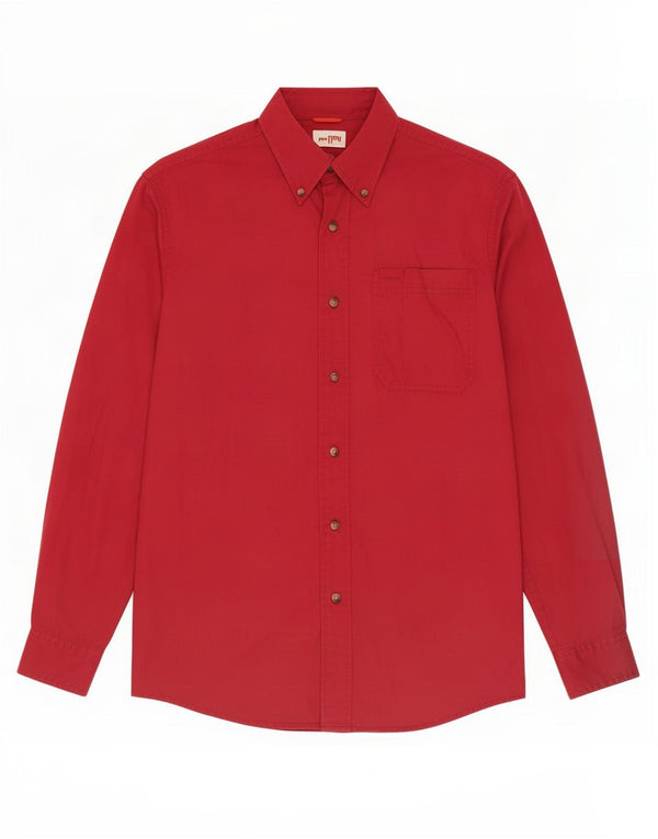 Camisa Wrangler Hombre Small Borgoña Algodón