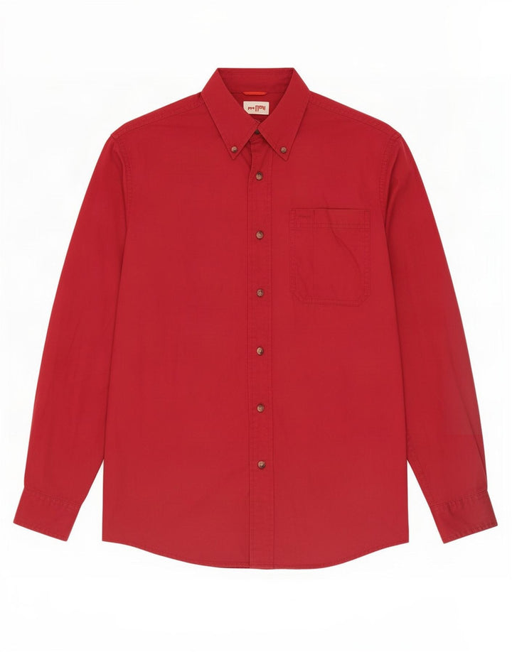 Camisa Wrangler Hombre Small Borgoña Algodón