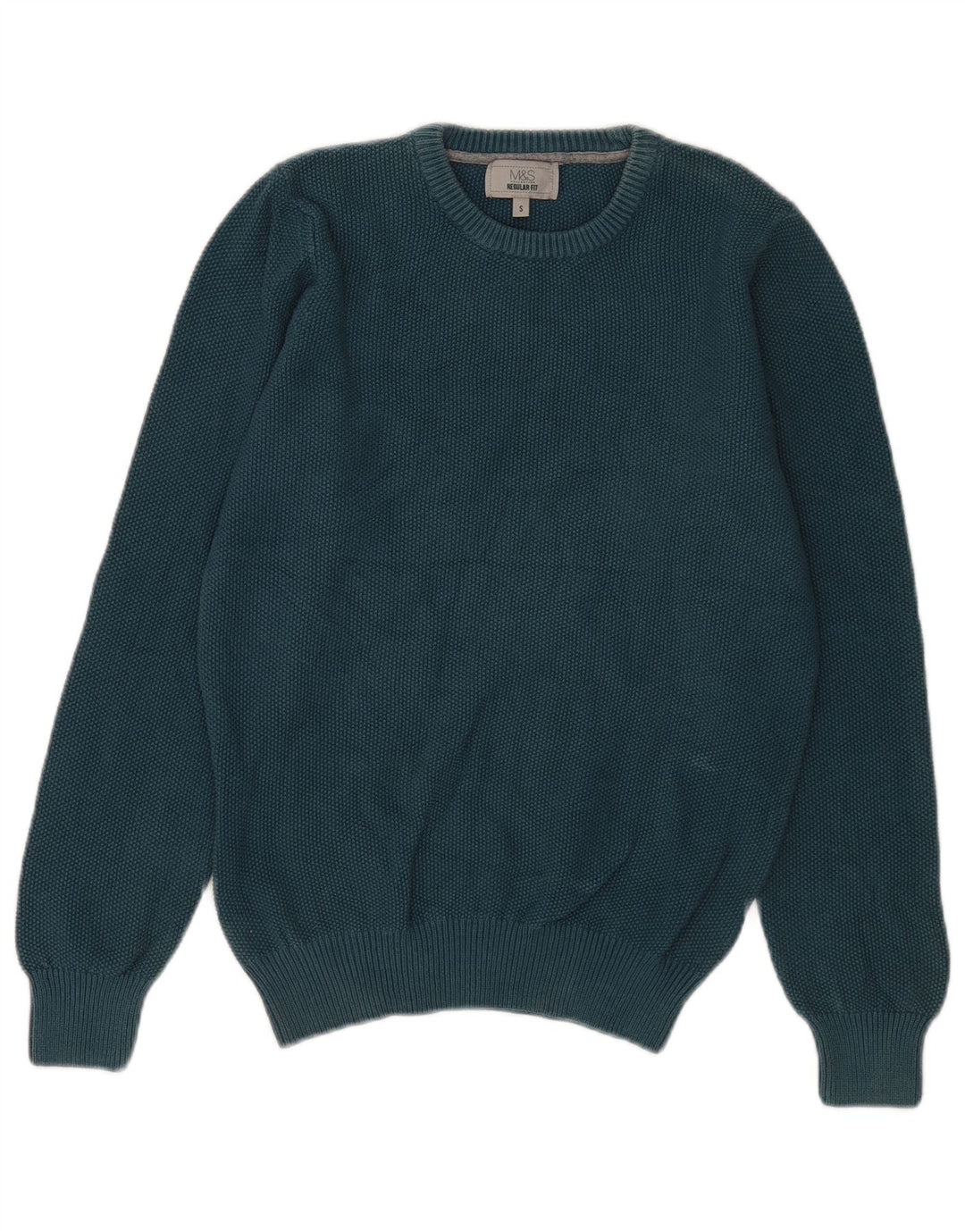 Marks & Spencer Suéter Regular Fit con Cuello Redondo para Hombre Algodón Azul Pequeño