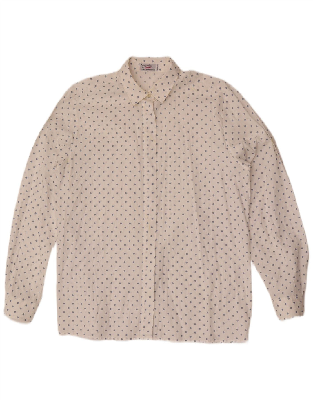 Emmanuel Schvili Camisa Mujer UK 40 XL Blanco Moteado