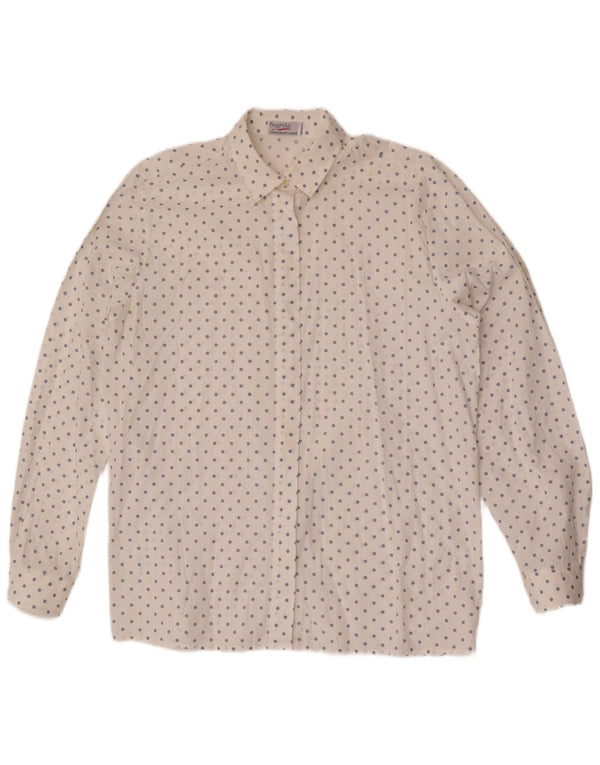 Emmanuel Schvili Camisa Mujer UK 40 XL Blanco Moteado