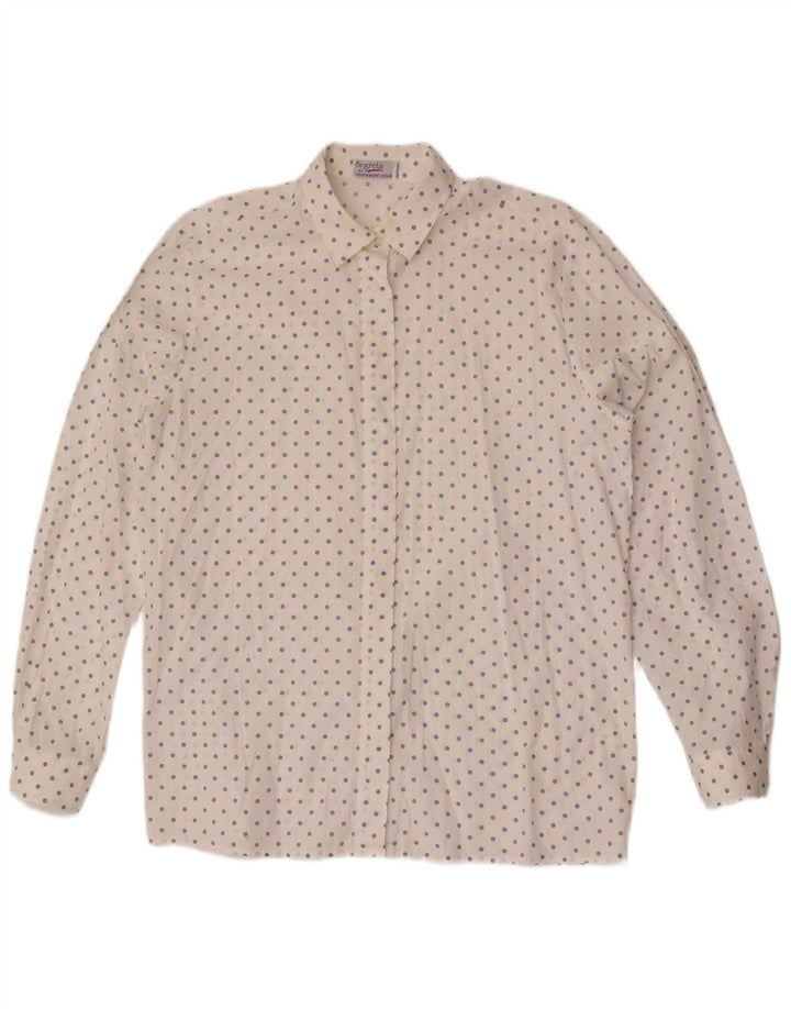 Emmanuel Schvili Camisa Mujer UK 40 XL Blanco Moteado
