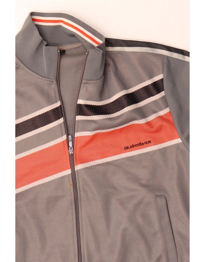 QUIKSILVER Chaqueta de chándal para hombre con bloques de color gris grande