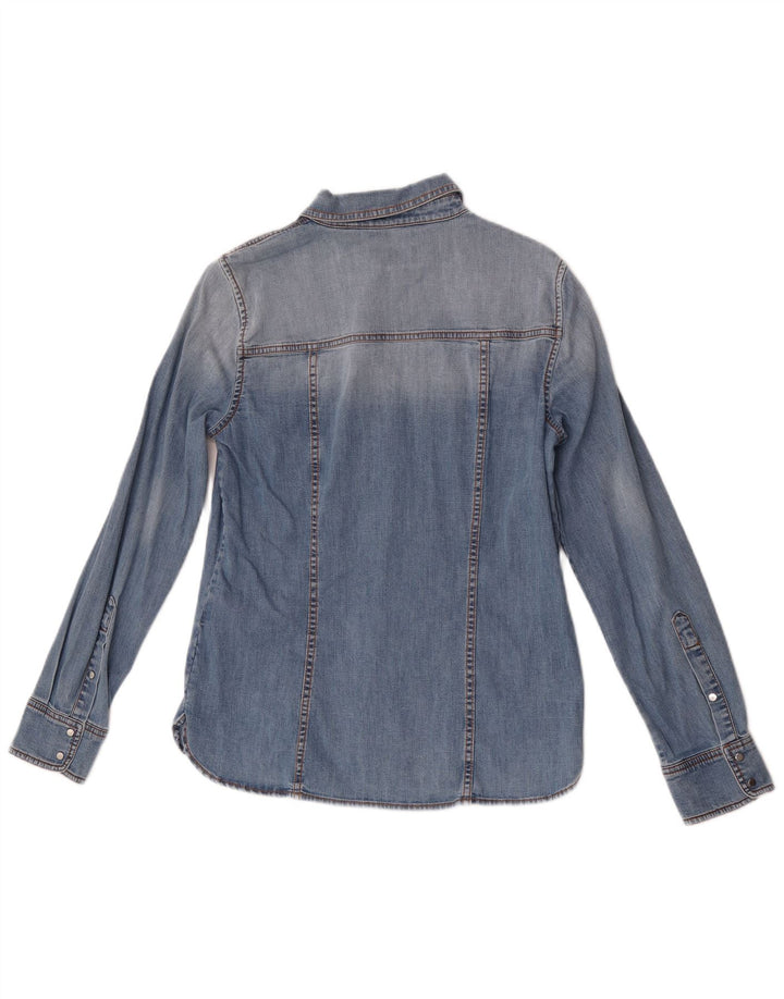 Marella Camisa vaquera para mujer UK 10 Small Blue Cotton