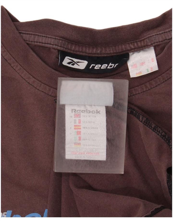 Reebok - Camiseta gráfica para hombre, talla grande, algodón marrón