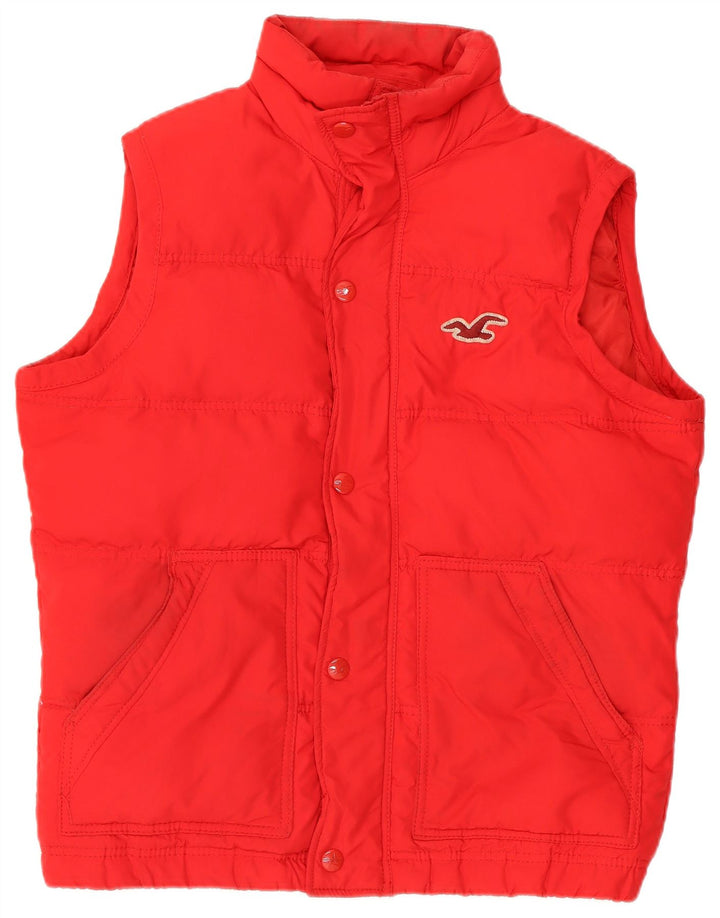 Chaleco acolchado Hollister para hombre Reino Unido 40 Poliéster rojo grande