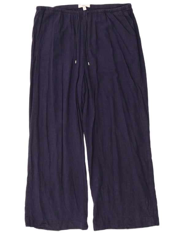 Marks & Spencer Pantalones de cintura alta para mujer UK 18 XL W40 L29 Azul marino