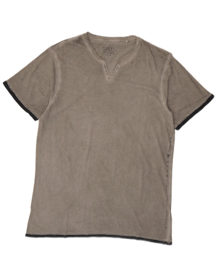 Guess Camiseta Hombre Top Grande Gris Algodón